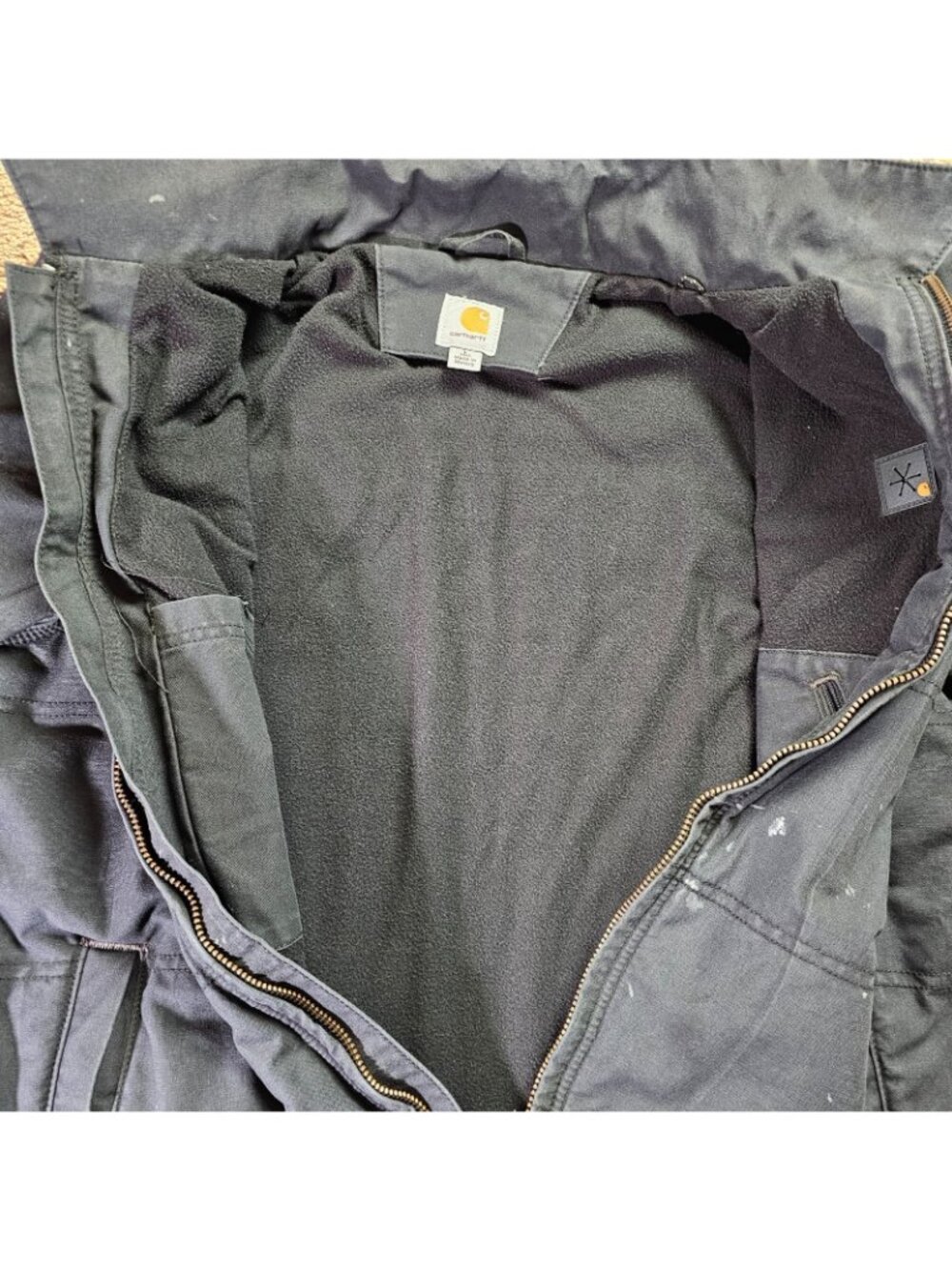 Carhartt Quick Duck Livingston Jacket Mens L Tall Black Thinsulate Hood Workwear - Picture 4 of 12